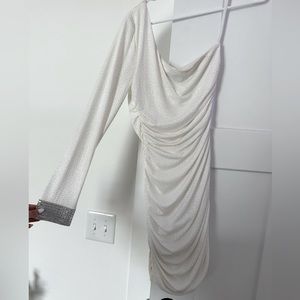 White cocktail dress sparkles